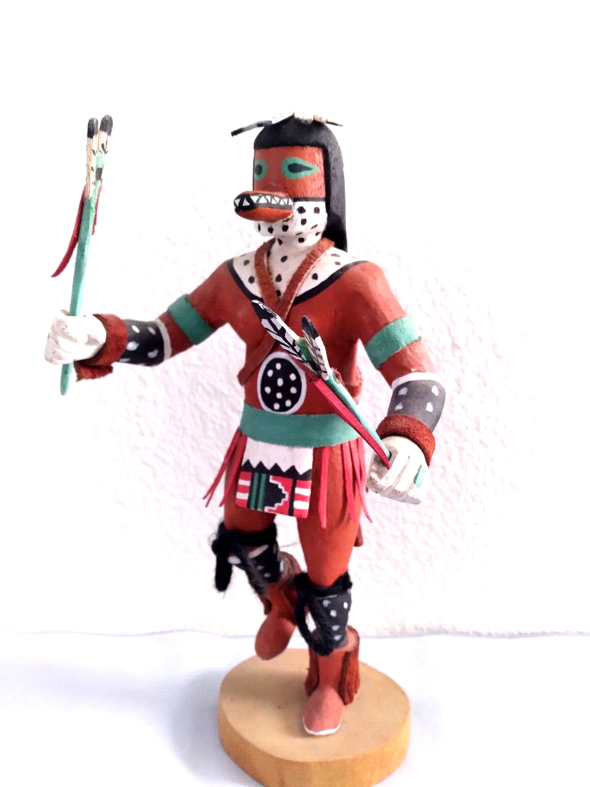 Vintage Native America Hopi All Wood Hand Carved Painted Signed Kachina 10\