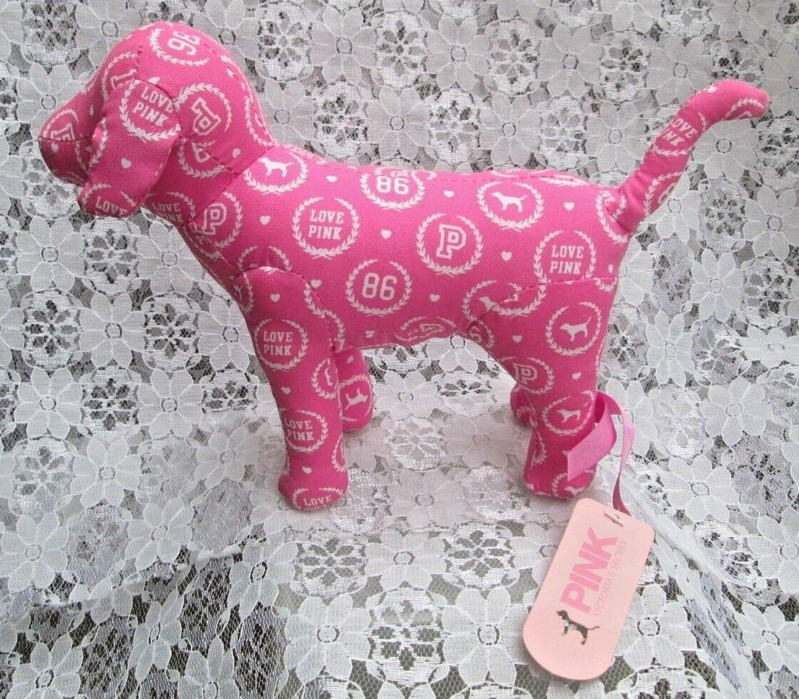 VICTORIA\'S SECRET PINK STUFFED SMALL DOG, Pink with White Logo, $10 New with Tag