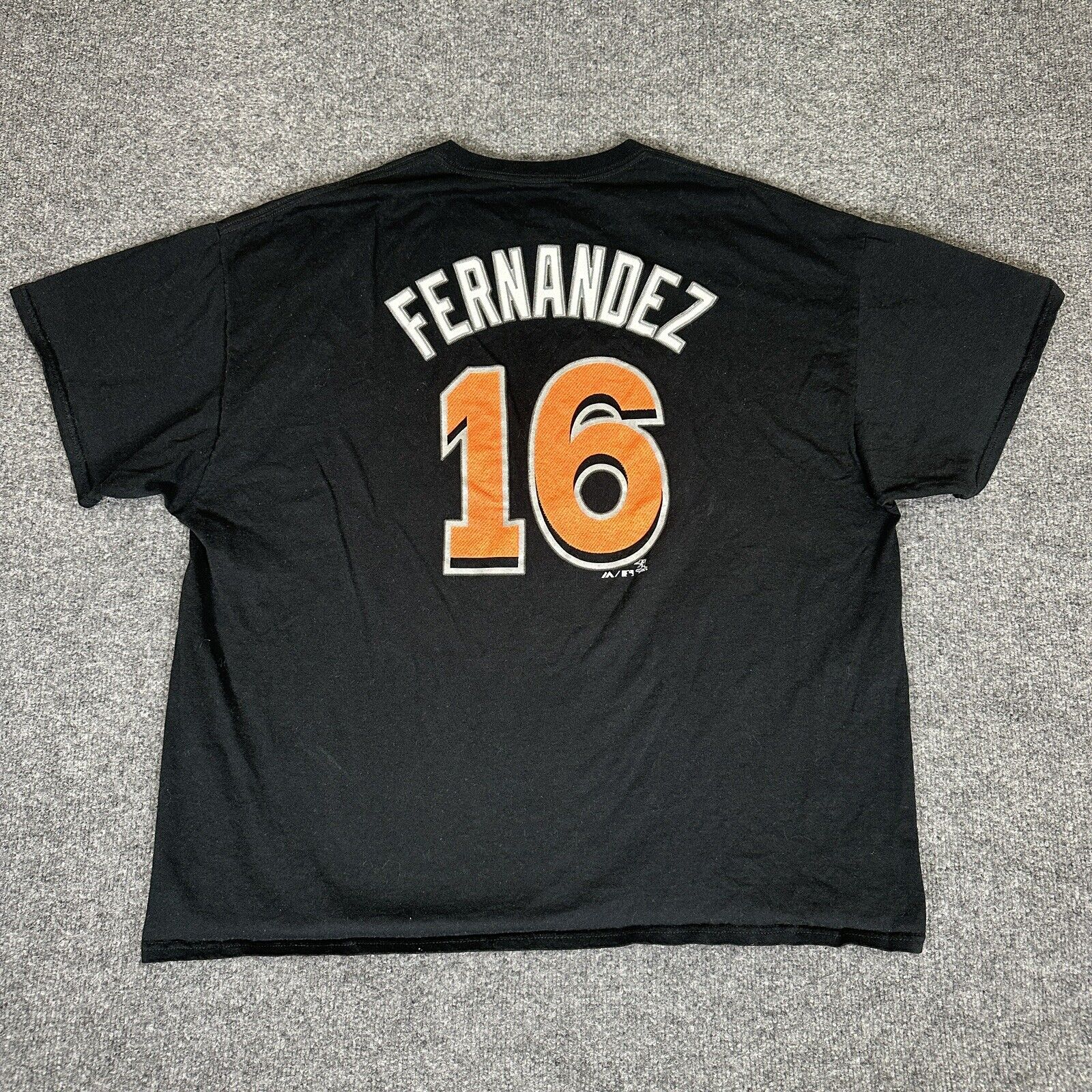 Miami Marlins Jose Fernandez T-Shirt Men 2XL Black Baseball MLB Short Sleeve XXL