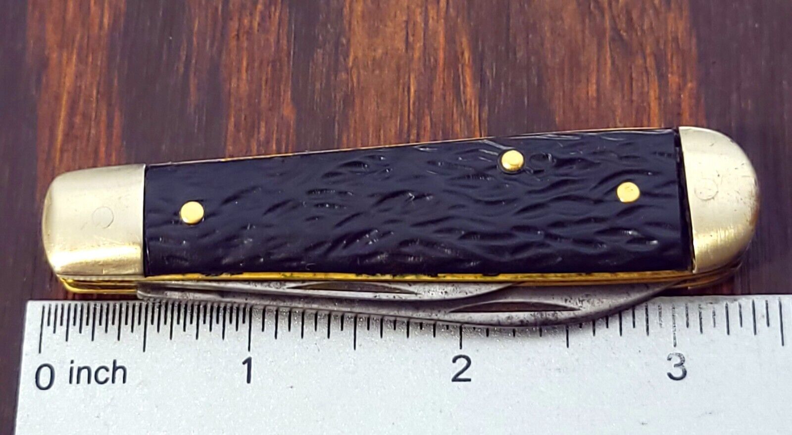 Kingston Knife Made in USA Swell End Jack Black Jigged Handles Vintage