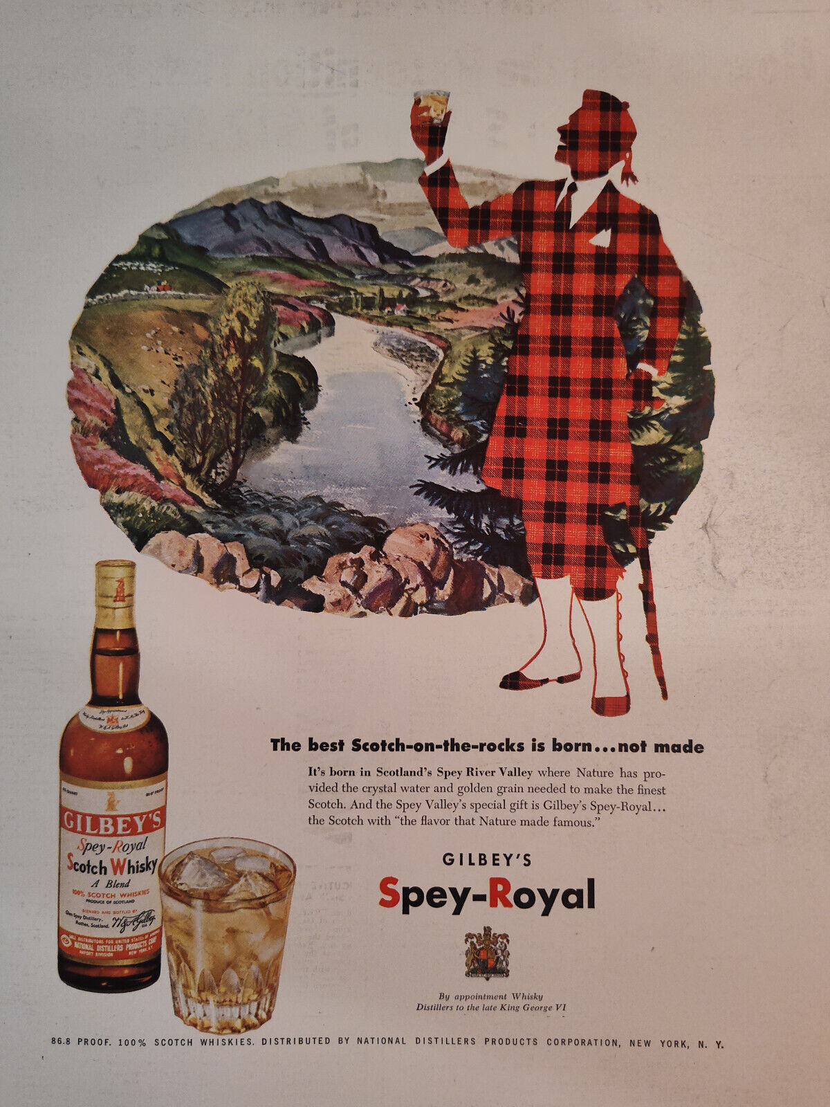 1952 Esquire Advertisements Gilbey\'s Spey Royal Scotch Whisky I A Harper