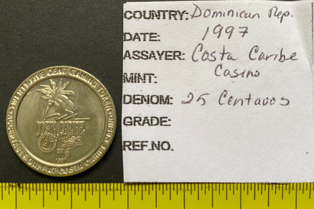Republica Dominicana, COSTA  CARIBE CASINO TOKEN CHIP, 25 centavos
