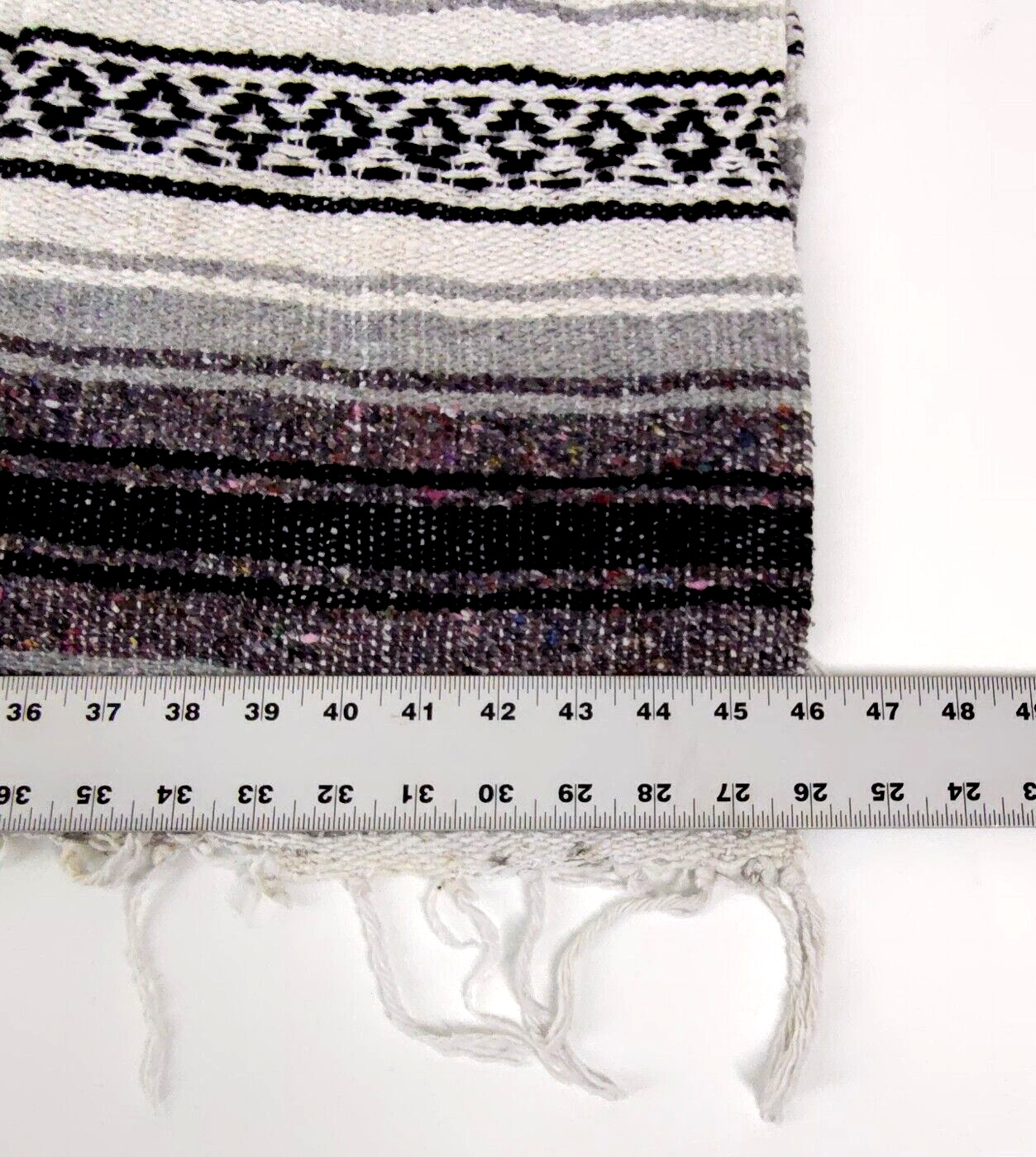 Vintage Mexican Woven Blanket Throw Serape Textiles