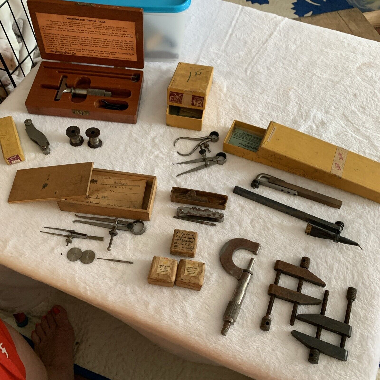 Antique Vtg Machinist Tools Many Lufkin Rule Company
