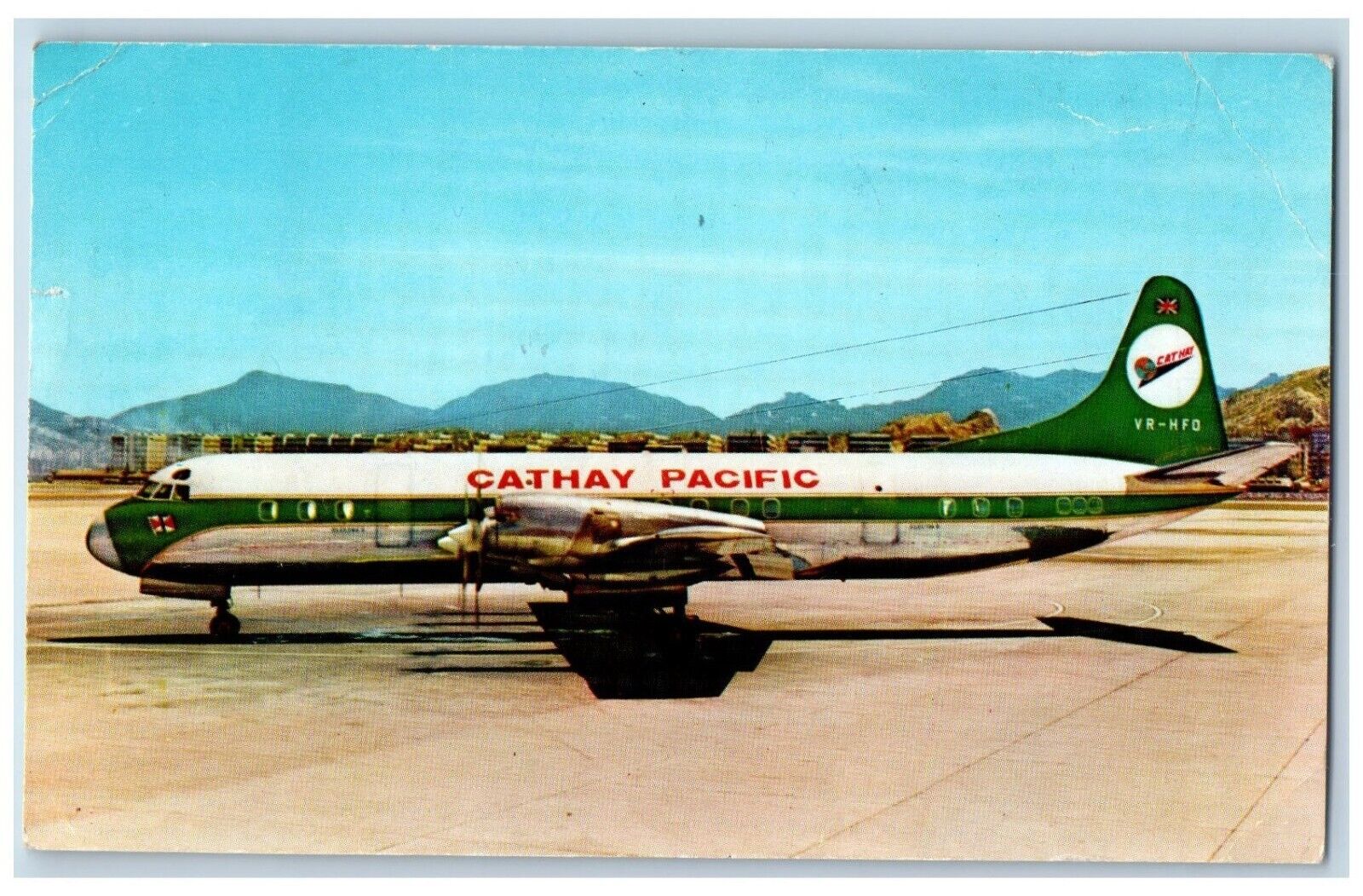 Honolulu Hawaii HI Postcard Cathay Pacific Airplane 1962 Posted Vintage