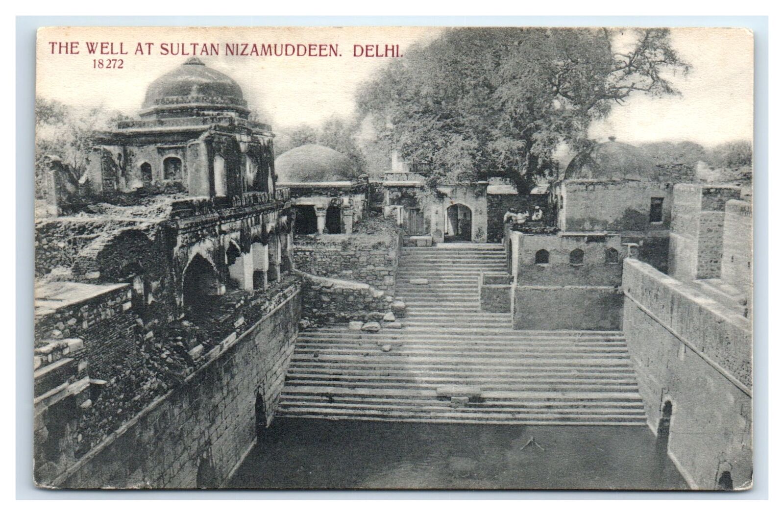 Delhi, India Postcard-  THE WELL AT SULTAN NIZAMUDDEEN DELHI