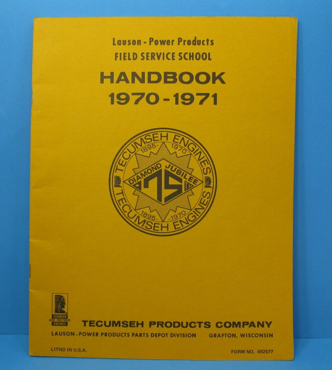 Lauson-Power Products Tecumseh Handbook Grafton Wisconsin Vintage 1970-71