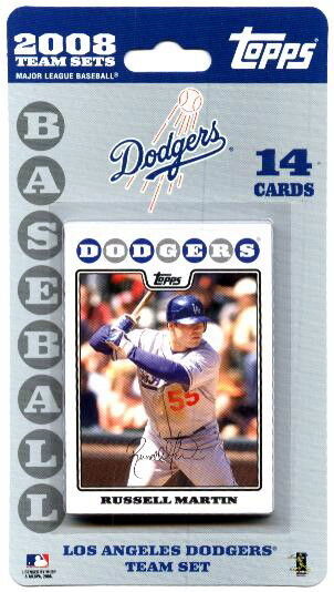 2008 Los Angeles Dodgers Topps MLB Factory Baseball Cards Team Set - 14 Cards