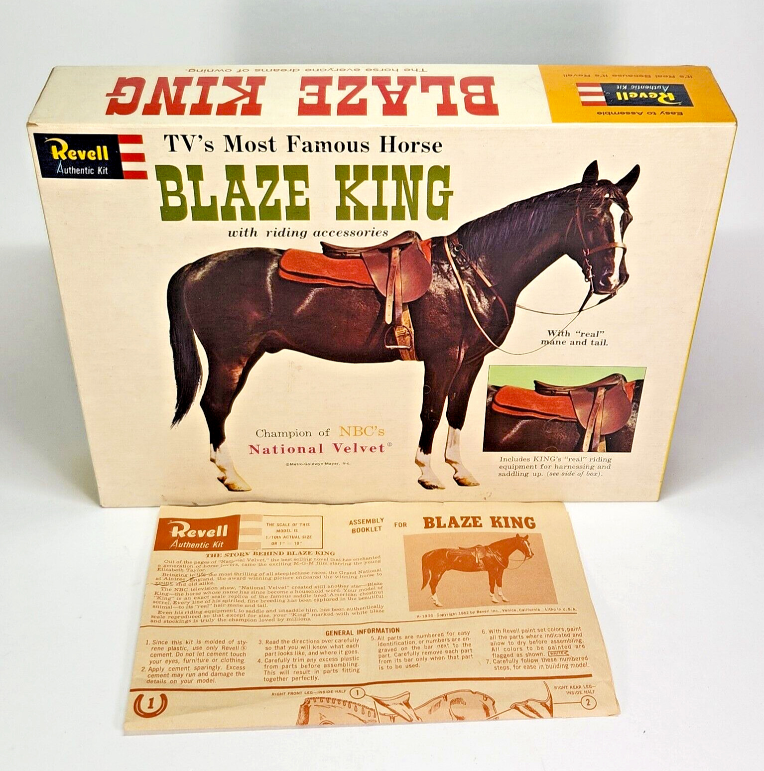 1960s Empty Box - Revell Model Kit Blaze King National Velvet Horse from NBC TV