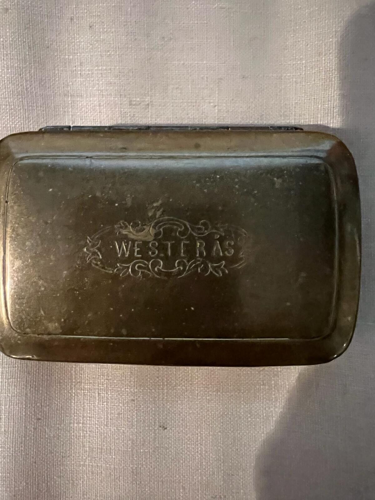 19th Century Brass Westeras Tobacco Box
