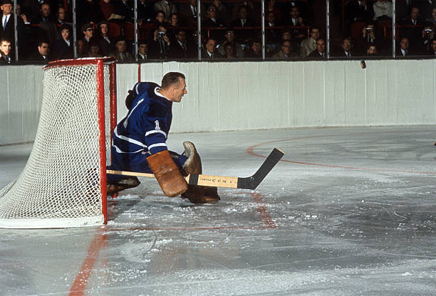 1960s Hockey Nhl Playoffs Toronto Maple Leafs Goalie Johnny Ice Hockey Old Photo
