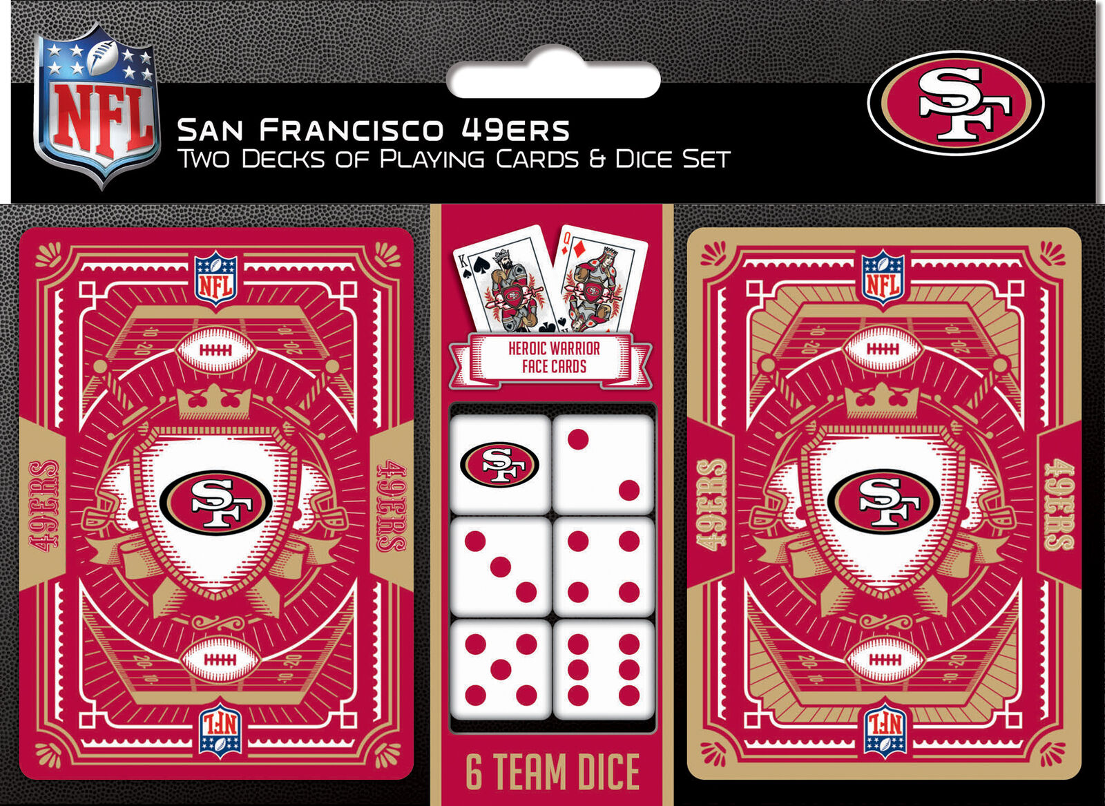 MasterPieces - San Francisco 49ers - NFL 2-Pack Playing Cards & Dice Set