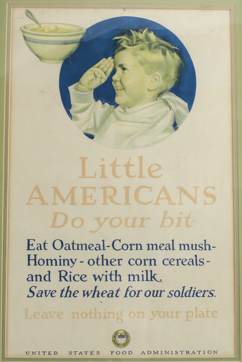 Cushman Parker Lithograph WWI Propaganda Advert  Little Americans Do Your Bit