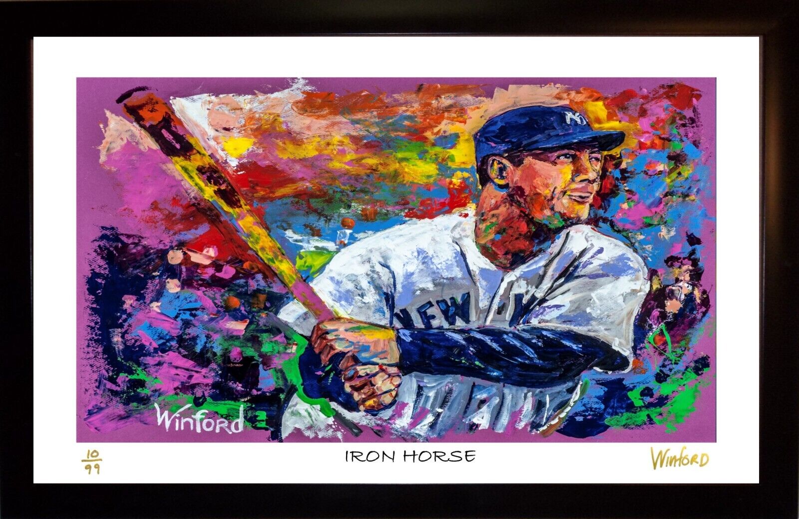 Sale LOU GEHRIG L.E. Premium Art Print, By Winford Was 199.95 Now 149.95