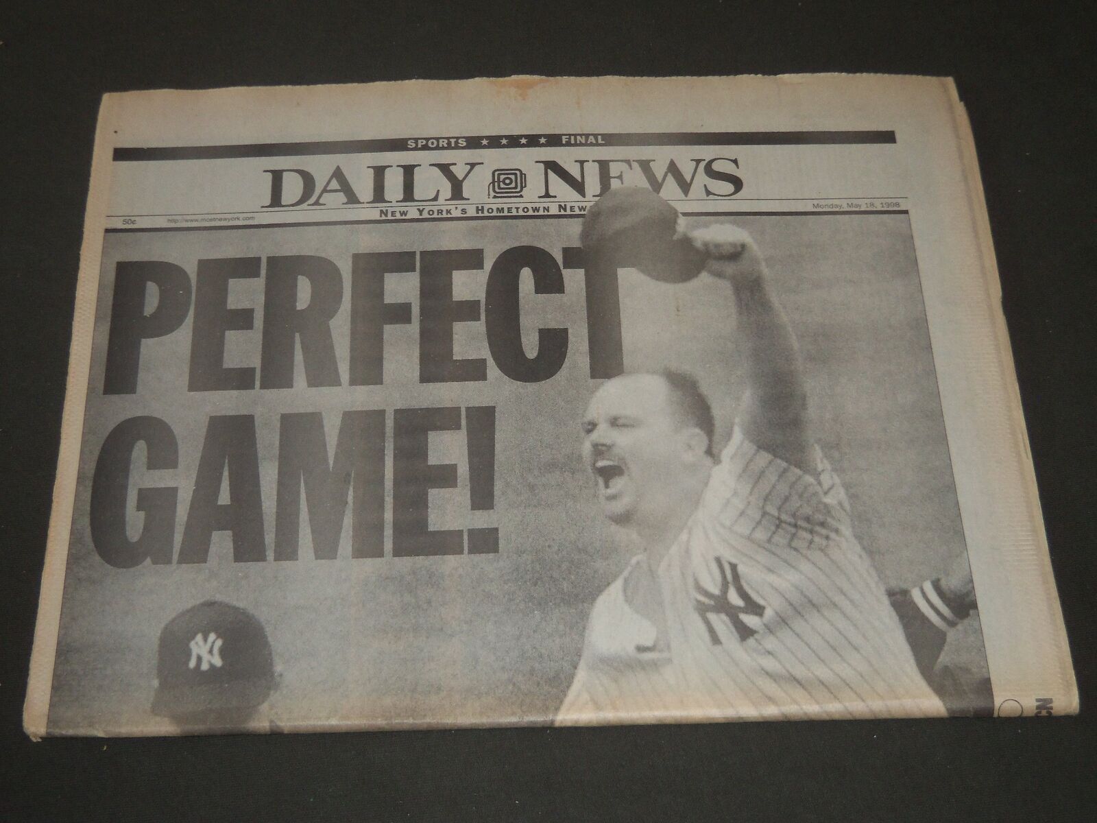 1998 MAY 18 NY DAILY NEWS NEWSPAPER - PERFECT GAME - DAVID WELLS - NP 2539