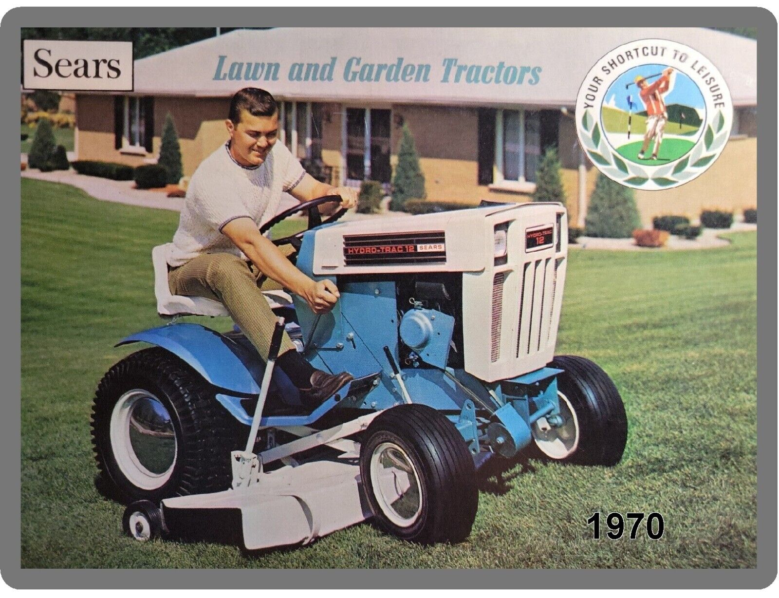 1970 Sears Suburban Vintage  Lawn Tractor  Refrigerator / Tool Box  Magnet