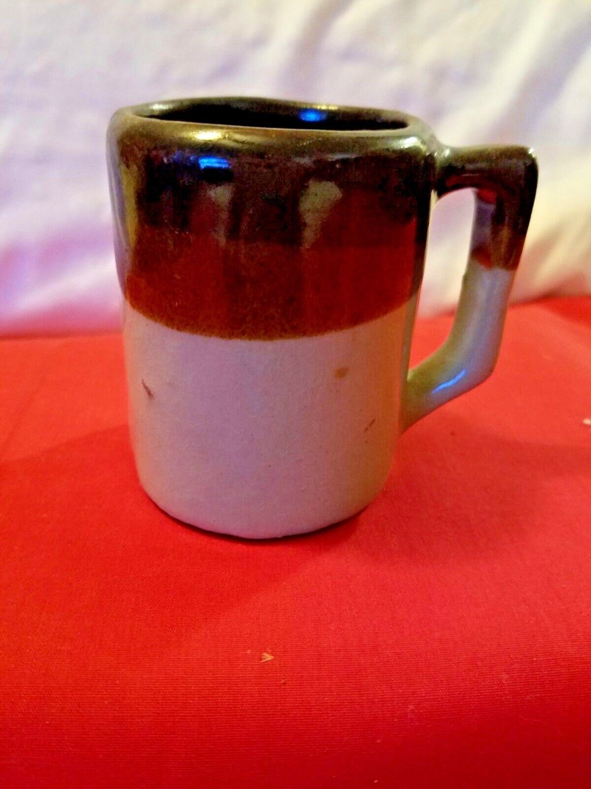 Vintage Brown And Tan Stoneware Mug 3\