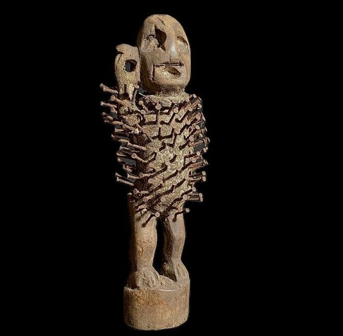 Vintage Hand African African Nkisi-nkondi Power Figure, Nail Fetish, Congo-8520