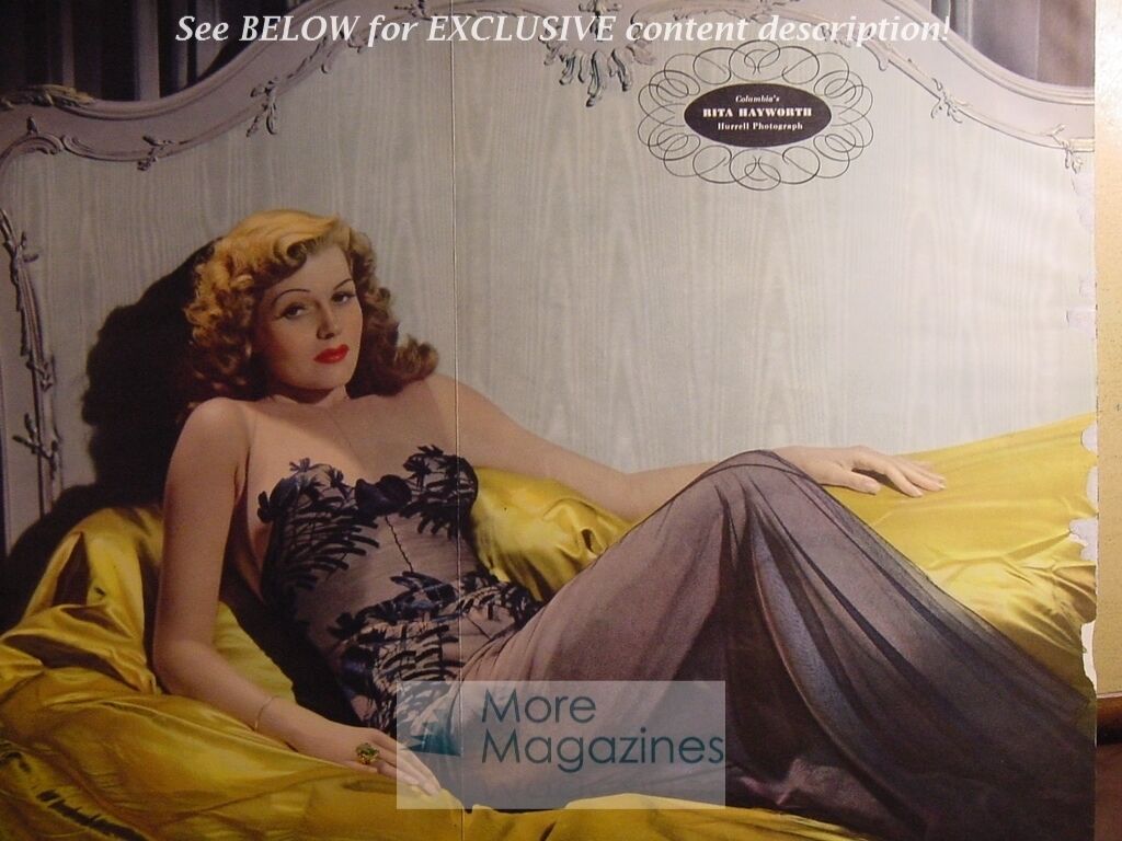 RARE Esquire 1942 Double page pinup of RITA HAYWORTH  by George Hurrell WWII Era