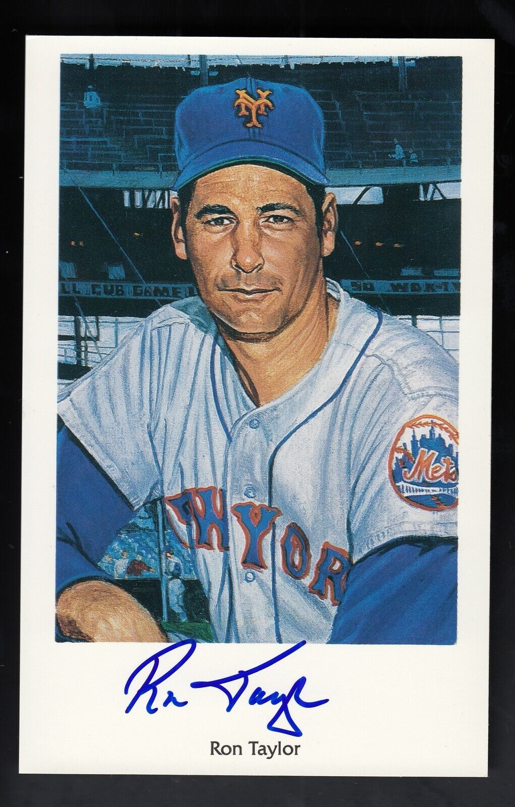 Ron Taylor 1969 Miracle Mets Postcard from Ron Lewis Art PSA/DNA