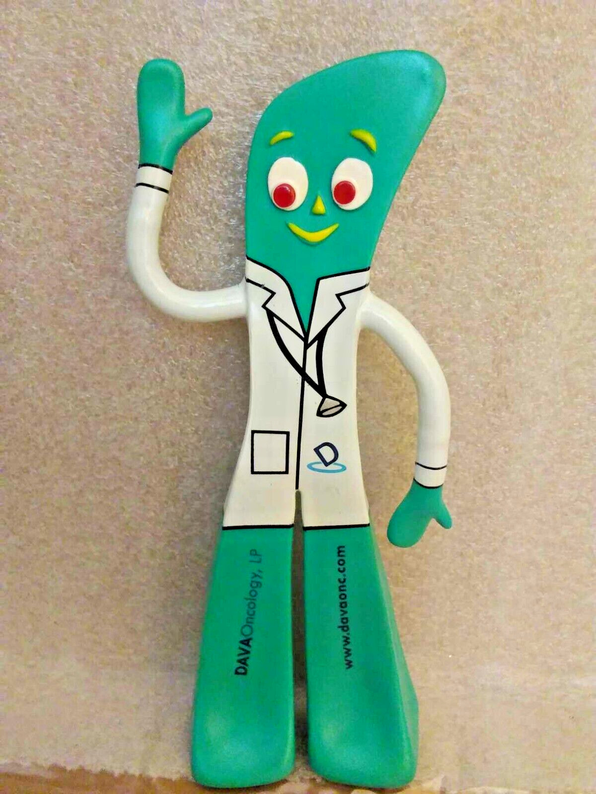 DOCTOR GUMBY with DAVA ONCOLOGY (on Front Legs) Bend / Pose Fig. -No Packaging-