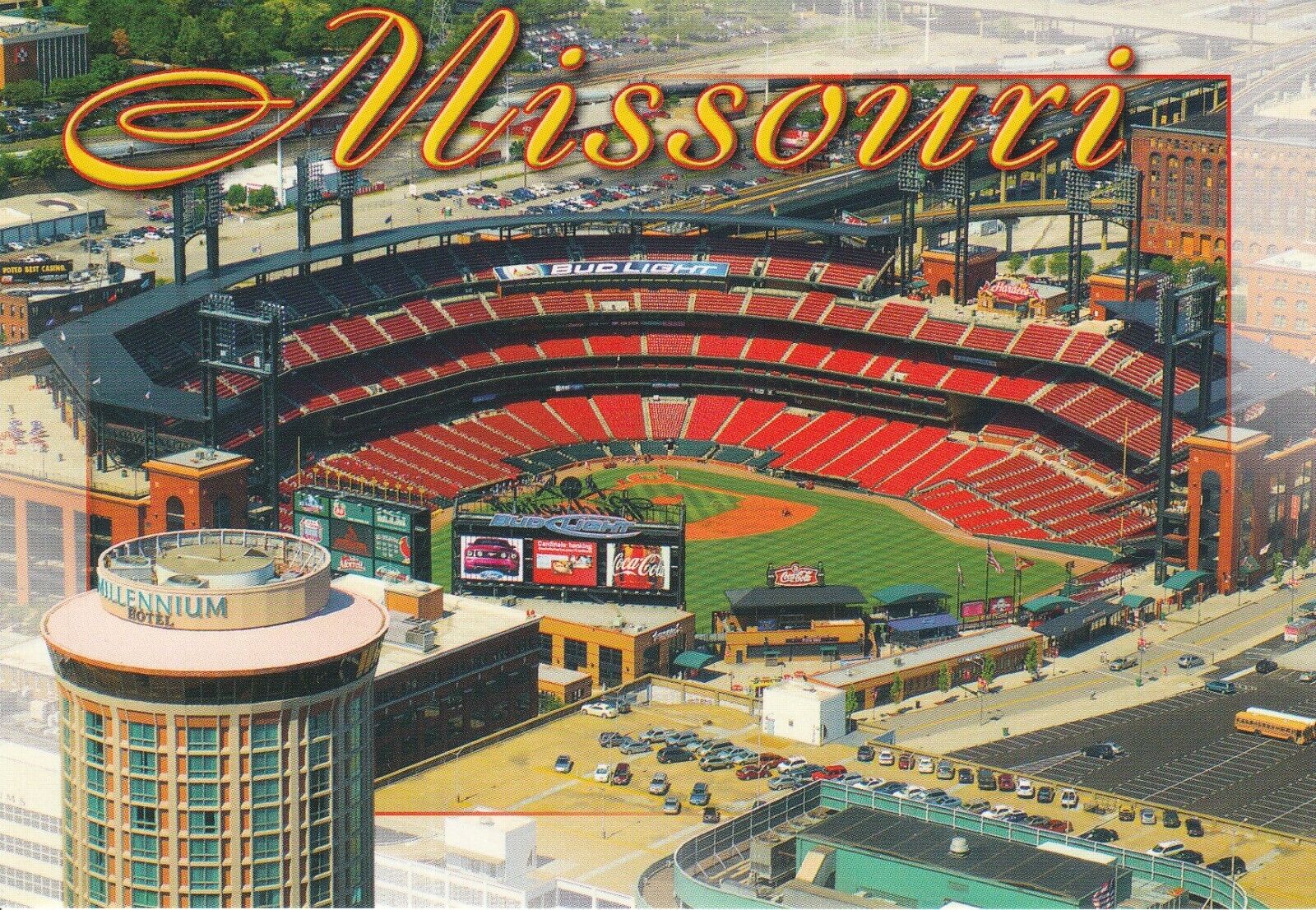 Gateway Arch View of Busch Stadium - Home of the MLB St. Louis Cardinals