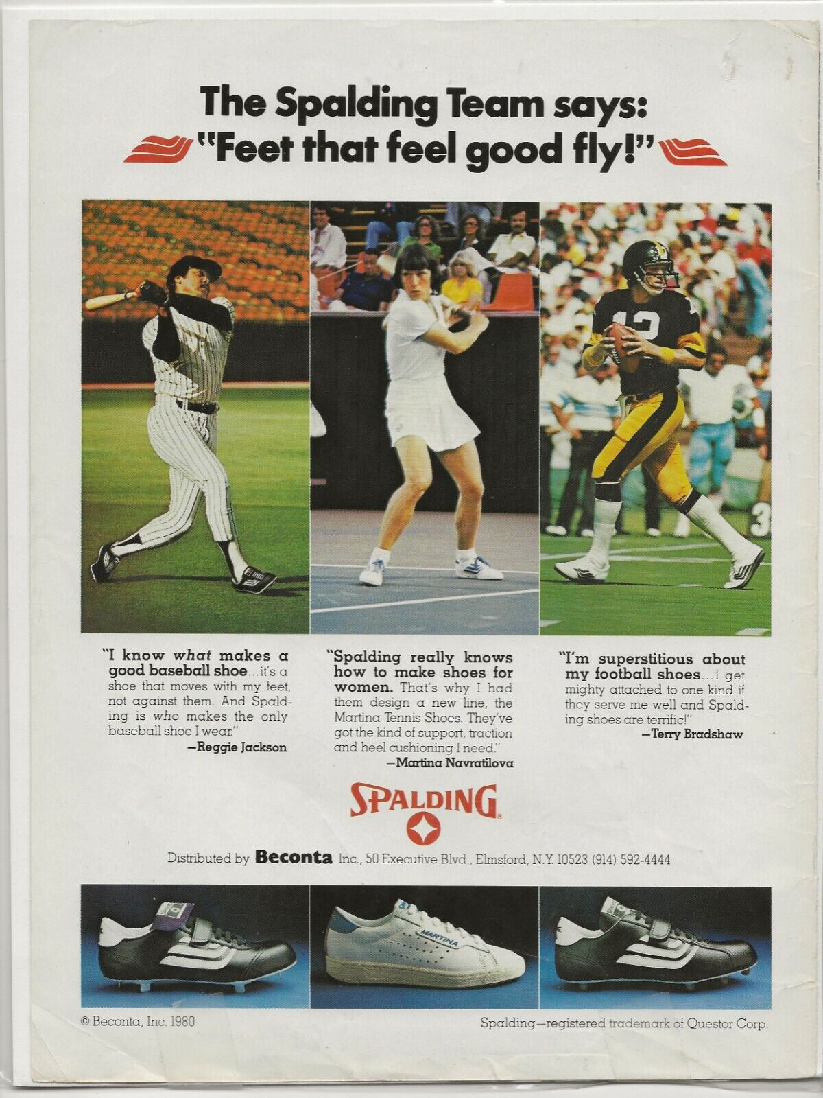 1970s Spalding ad (Jackson, Bradshaw, Navratilova)
