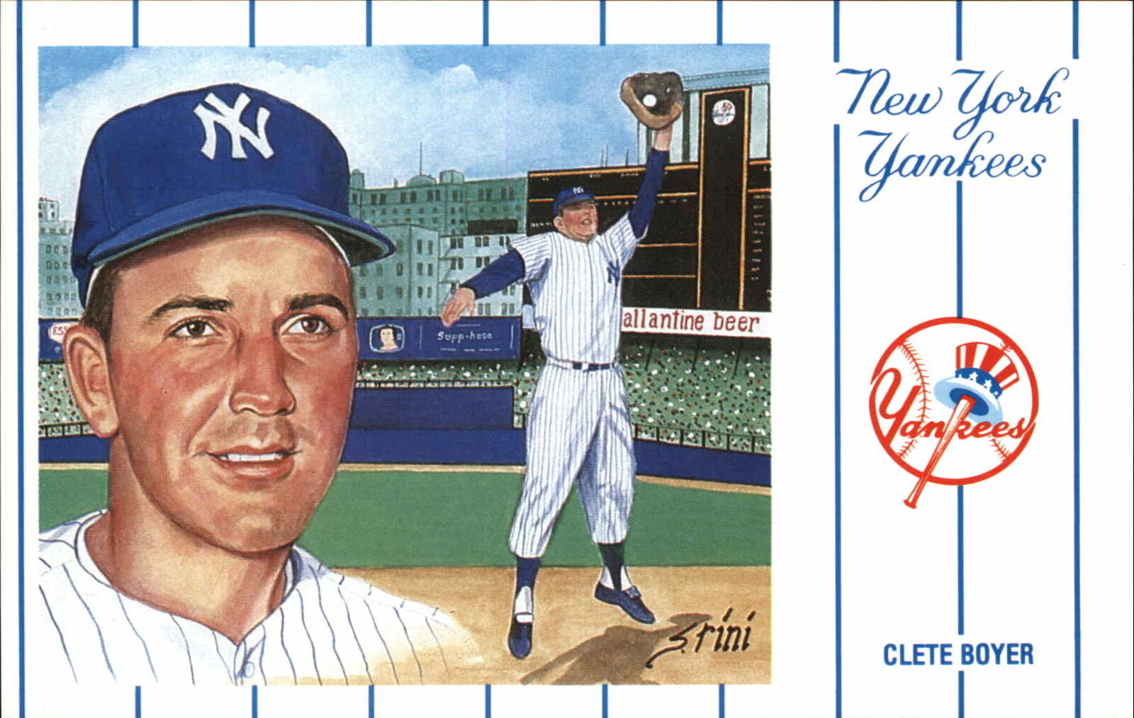 1961 NY Yankees Baseball Team 1991 Postcard Series 1 CLETE BOYER