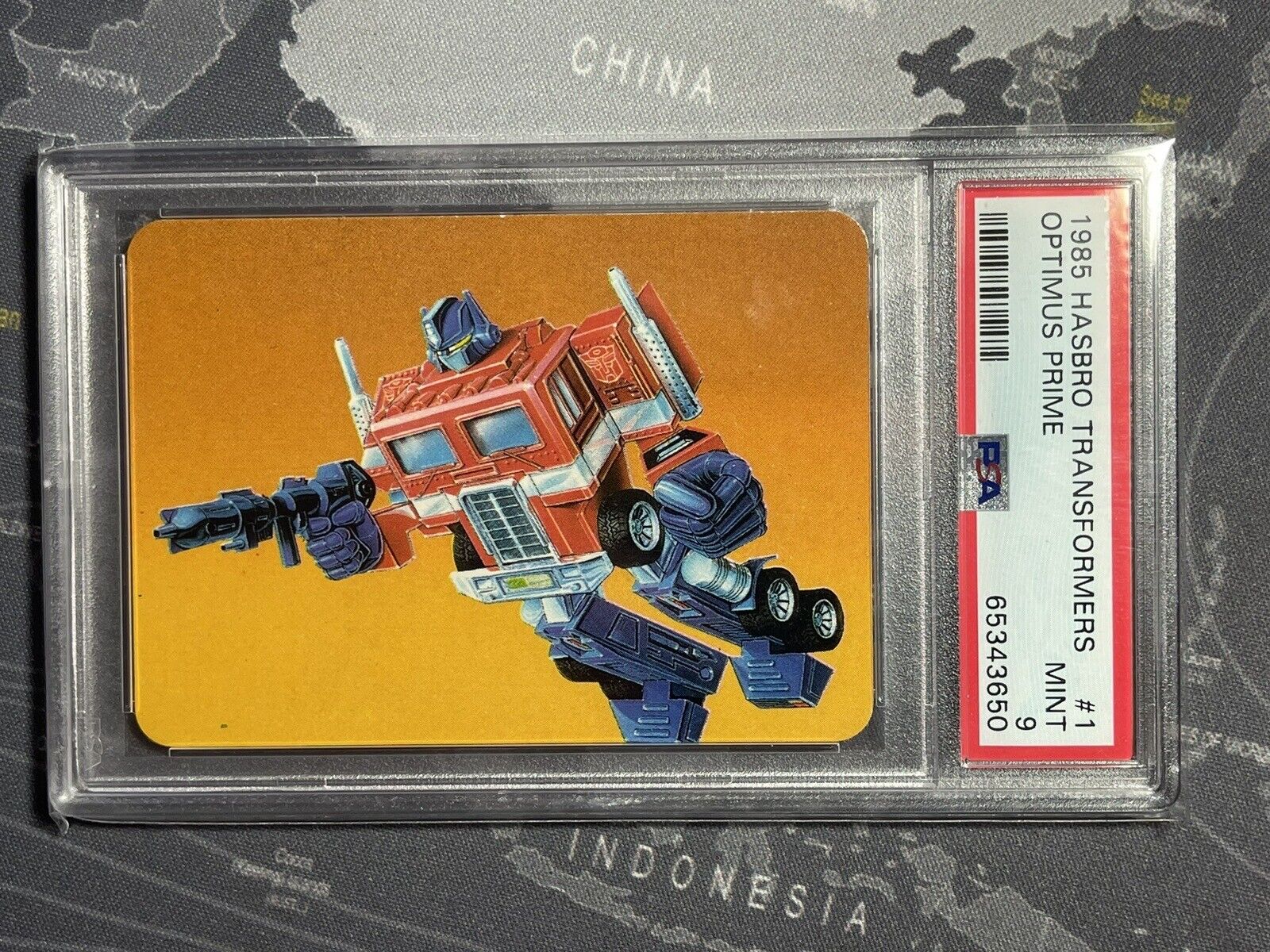 1985 Hasbro 1 Optimus Prime RC Transformers Card PSA 9 Vintage Rookie 80’s Toys