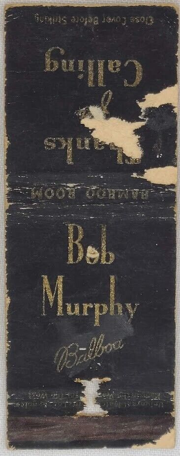 Vintage Universal Matchbook Cover Bob Murphy Bamboo Room Tiki Bar Balboa CA