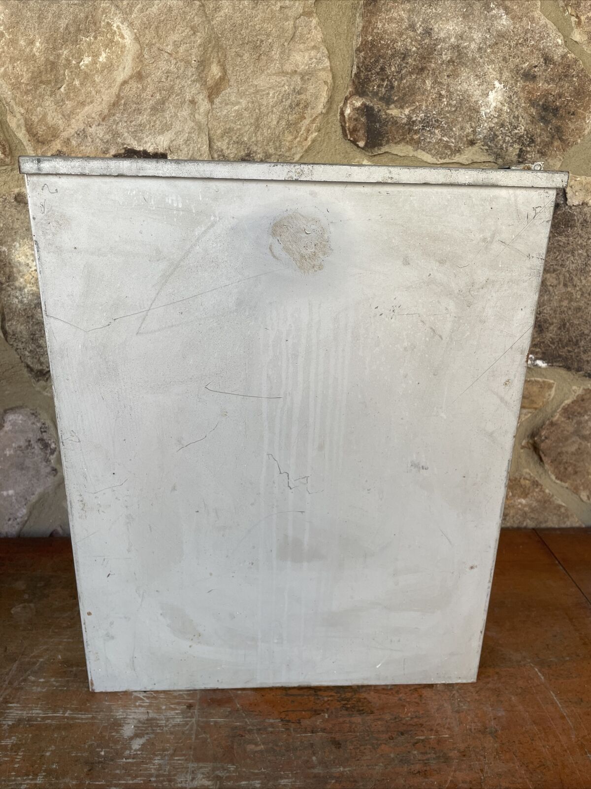 Vintage Steel Locking Strongbox 20.5”x16x6.25” Grey