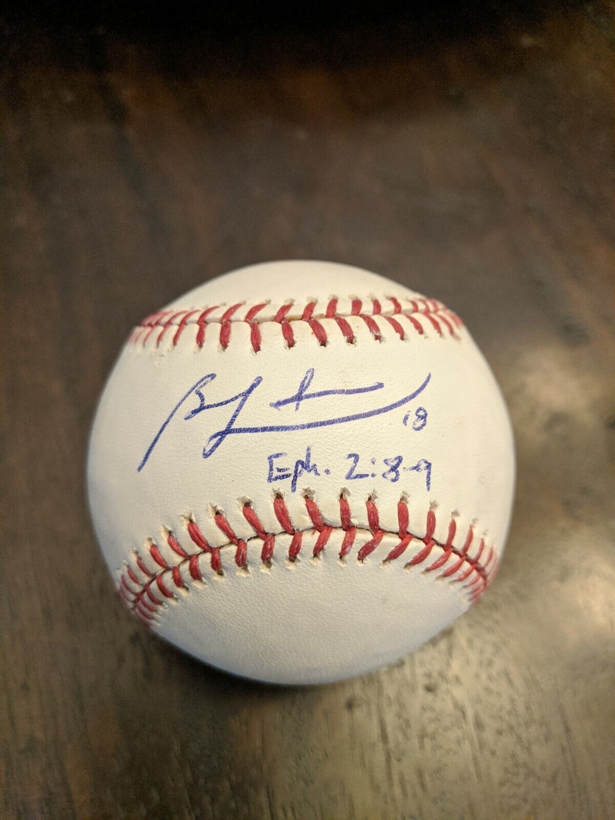 Ben Zobrist Signed Baseball w/ Unique Inscription - \