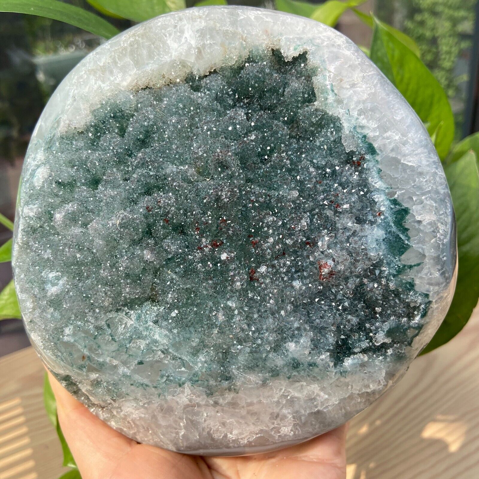 4.66LB Natural Green Crystal Caved Quartz Mineral Crystal Specimen Reiki Healing