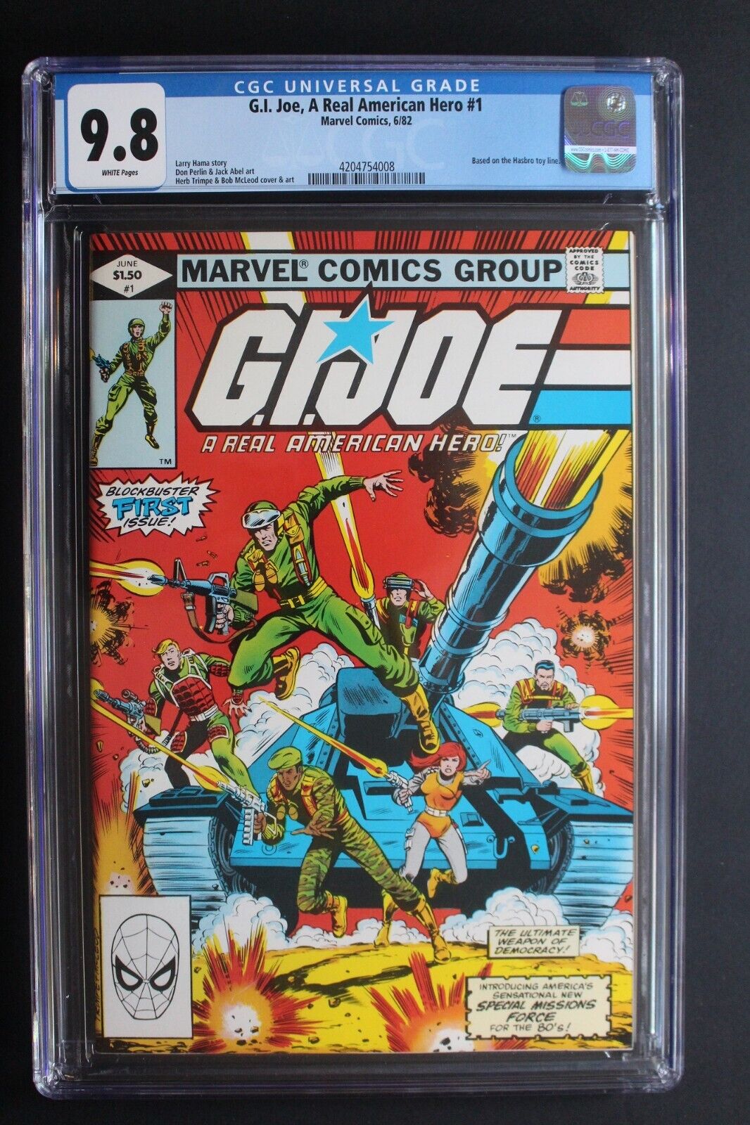 G.I. JOE REAL AMERICAN HERO #1 1st COBRA Snake-Eyes BARONESS 1982 Marvel CGC 9.8