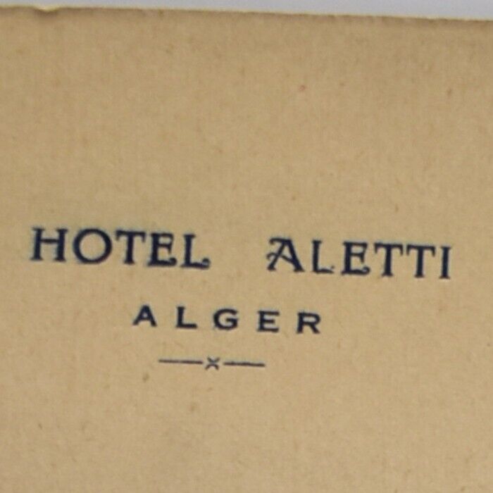 1954 National Union Of The Regional Daily Press Menu Hotel Aletti Alger Algeria