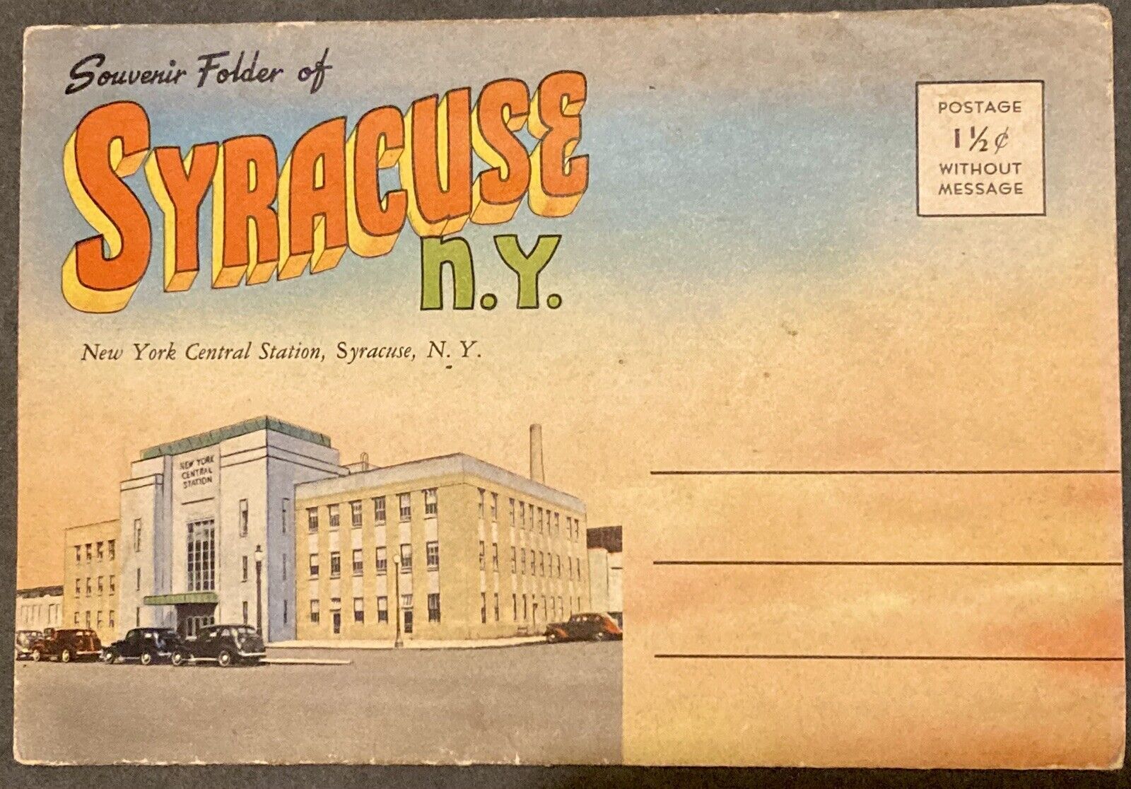 Vintage Syracuse NY Souvenir Postcard Folder Syracuse University Ball Park