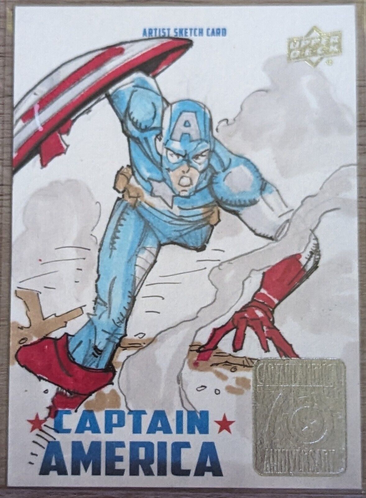 2016 Upper Deck Captain America 75th Anniversary Sketch Card Captain America 1/1