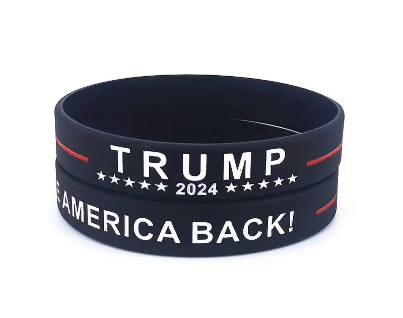 2 Pack Trump Take America Back 2024 MAGA Silicone Bracelets