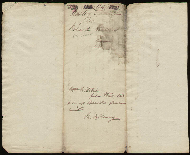 ROGER B. TANEY - AUTOGRAPH DOCUMENT SIGNED THREE TIMES CIRCA 1804