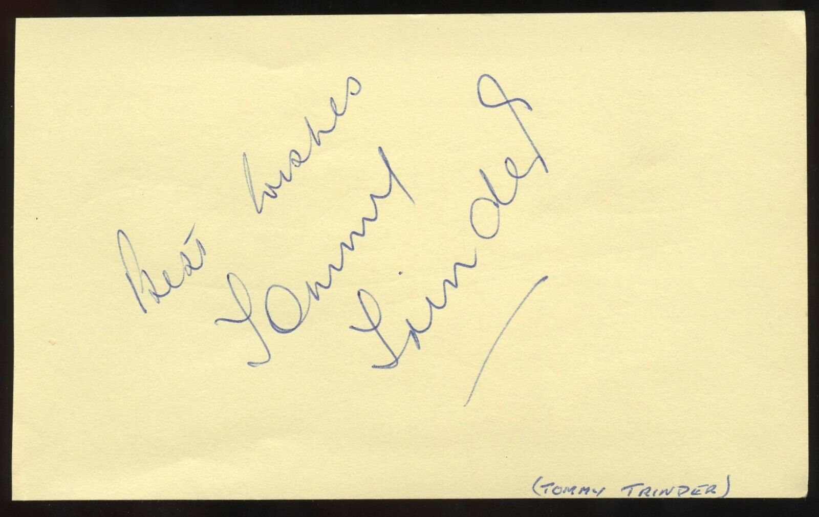 Tommy Trinder d1989 signed autograph 3x5 Cut English Comedian You lucky people