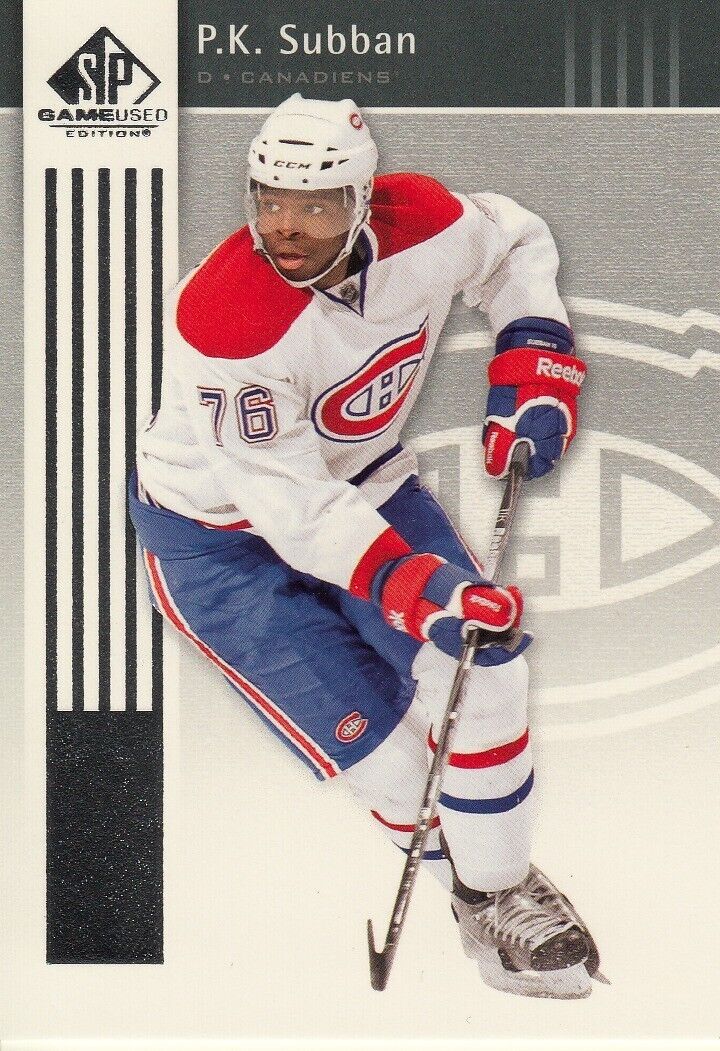 P.K SUBBAN 2011-12 UD SP GAME USED EDITION
