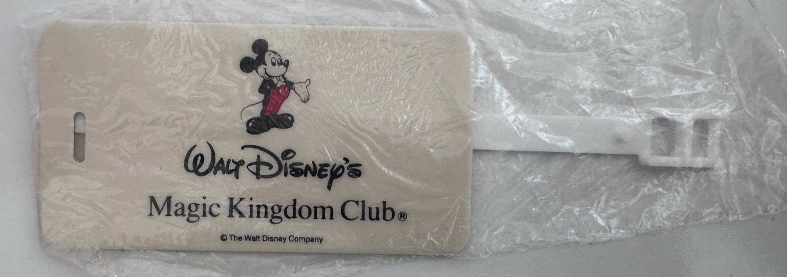 Vintage Walt Disney Magic Kingdom Club Mickey Mouse Plastic Luggage Tag