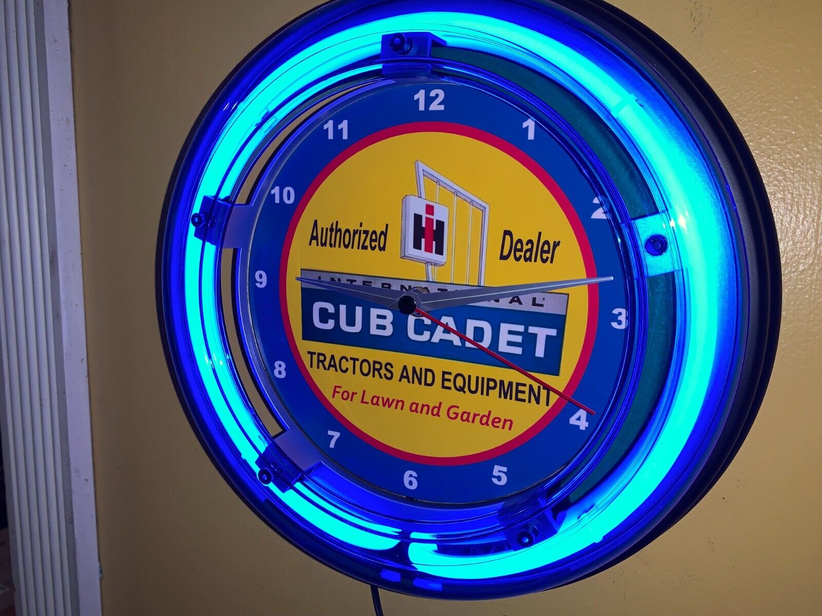 Cub Cadet Tractor Implement Dealer Farm Barn Neon Wall Clock Advertising Sign