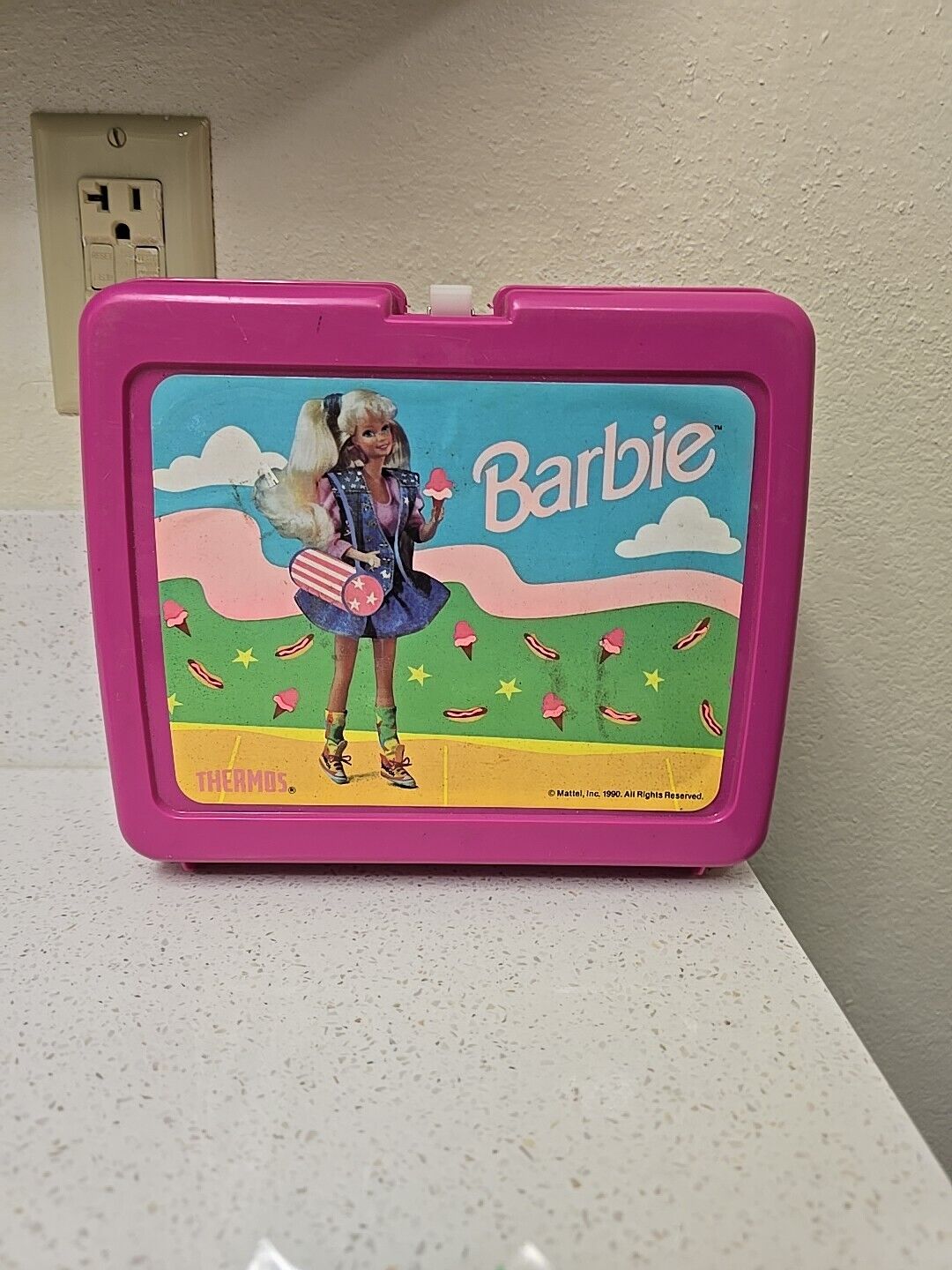 Vintage Barbie Plastic Lunch Box No Thermos Mattel GUC
