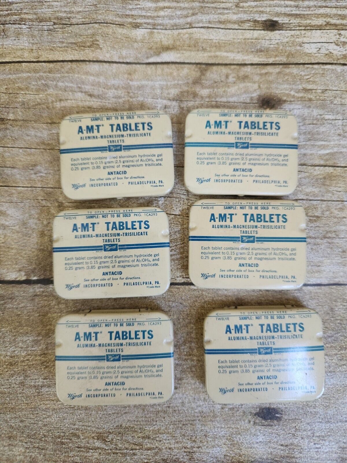 A M T Tablet Lot, Vintage Tins, Antacid