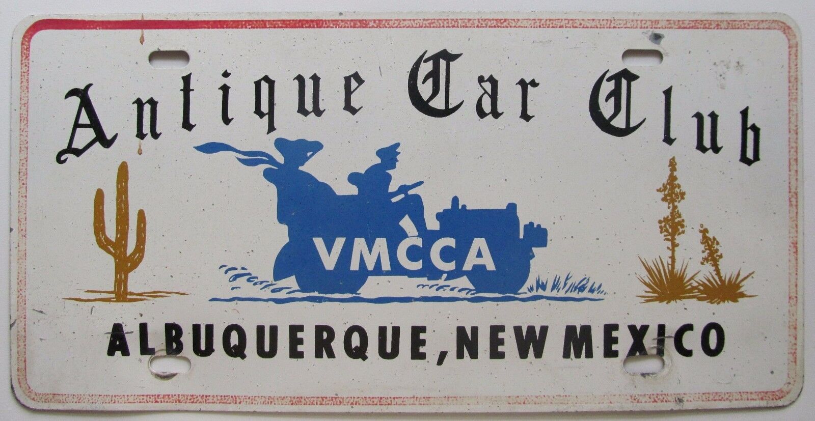 1960's-1970's ANTIQUE CAR CLUB VMCCA ALBUQUERQUE NM BOOSTER License Plate 