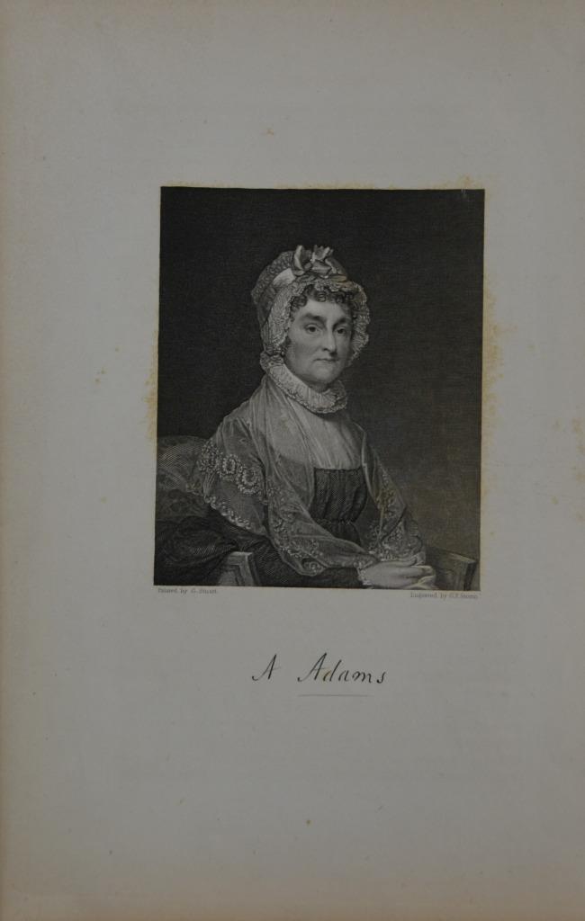 Antique Art First Lady Abigail Adams Original 1860 Engraving Art History