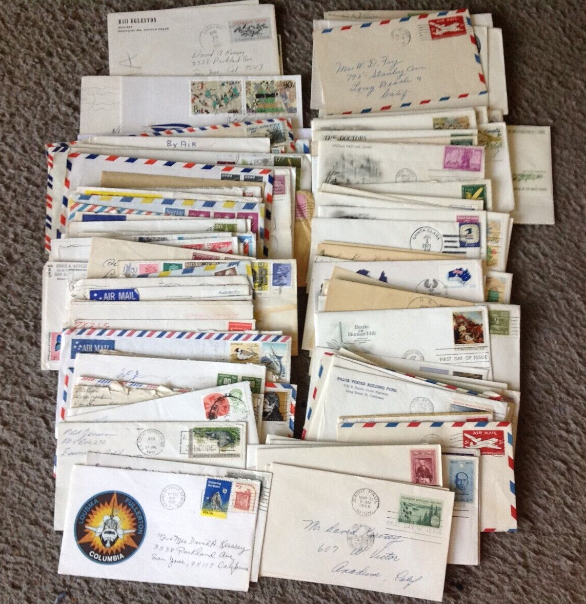 Vintage Postal History Lot International to USA Covers, FDC... 1.2Lb.