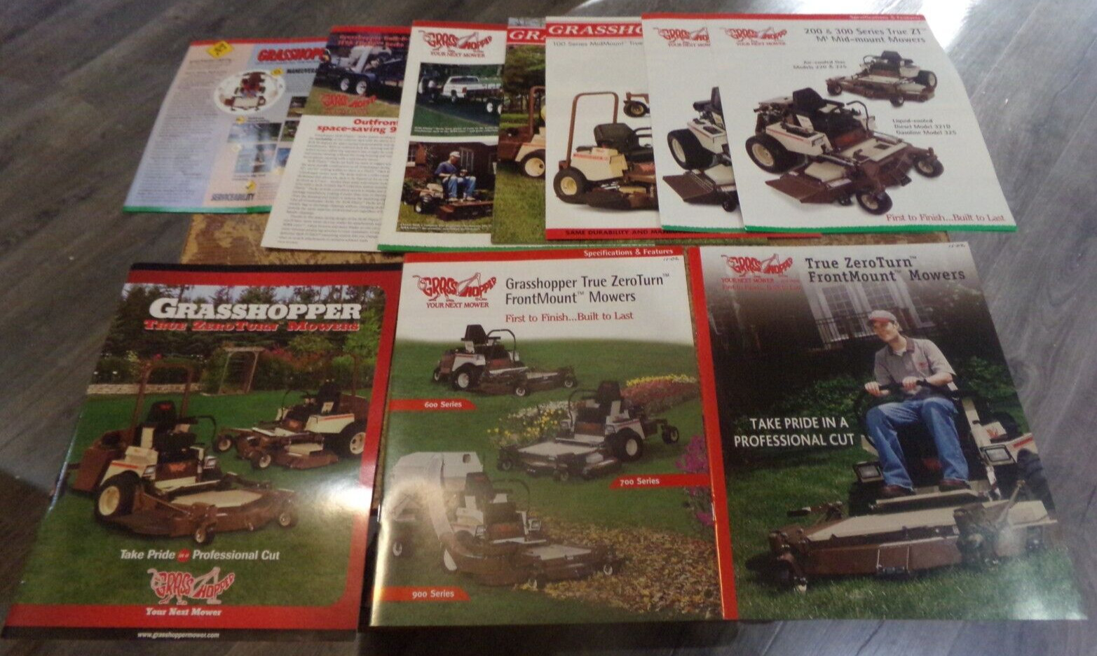 10-lot 90's-2000's grasshopper lawn mower brochures nice used