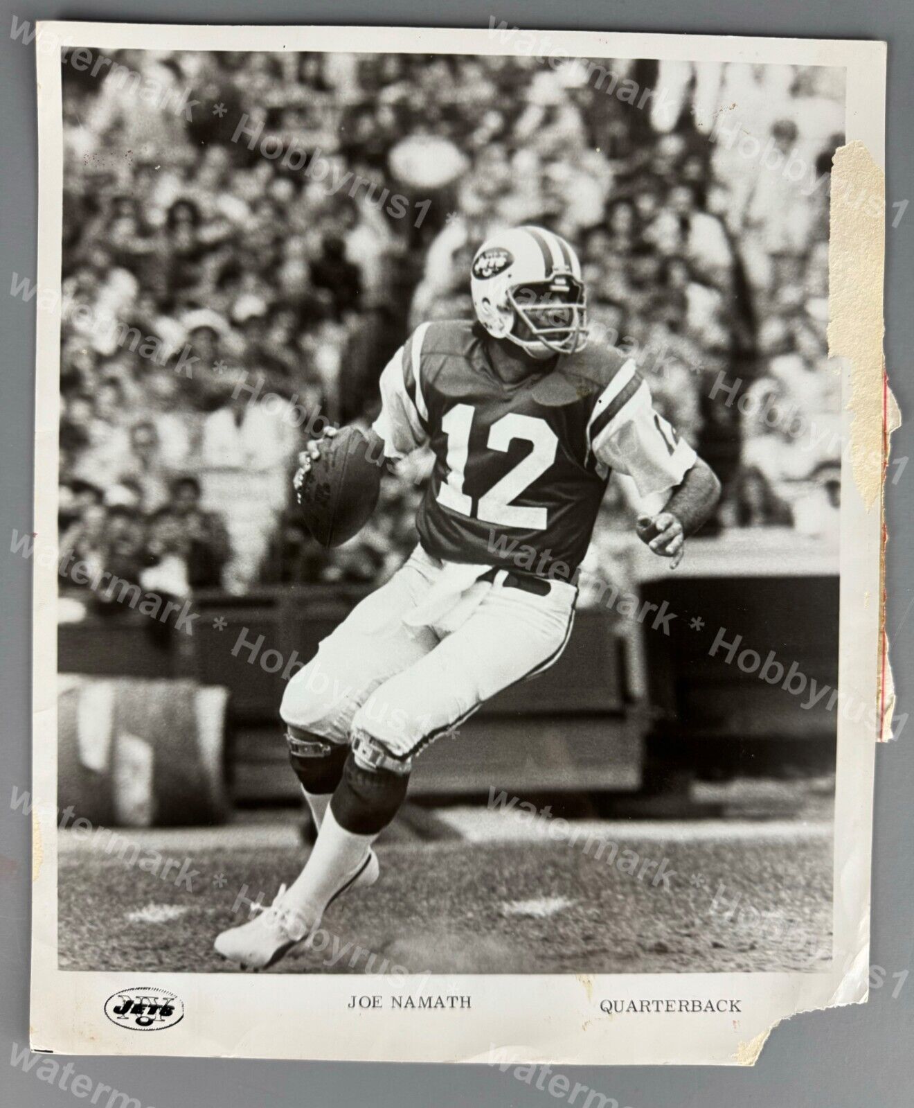 JOE NAMATH New York Jets Quarterback Vintage NFL Original Promo Photo